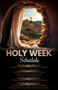 Holy Week Notepage Holy Week schedule 2024 design template | PosterMyWall
