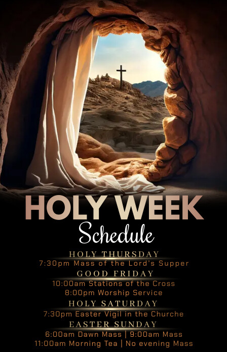 Holy week Schedule Template | PosterMyWall