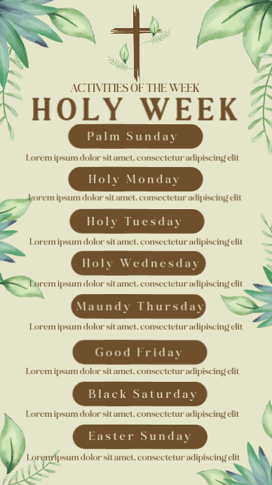 Holy Week Schedule Instagram 快拍 template
