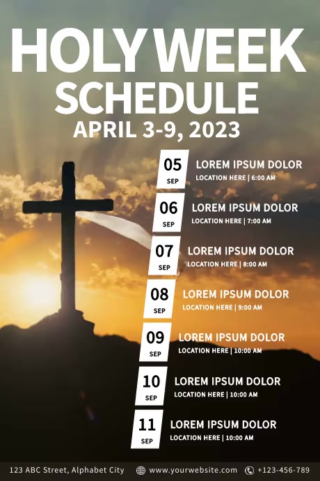 Holy Week Schedule Template | PosterMyWall