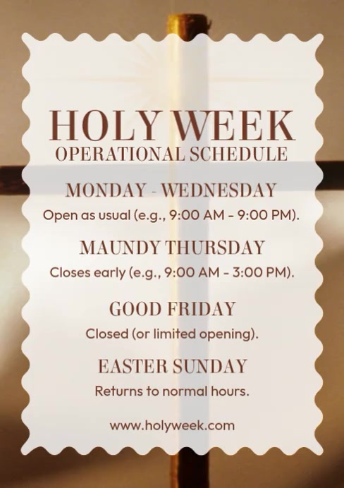 Holy Week Program Sytle Holy Week Schedule Template | PosterMyWall