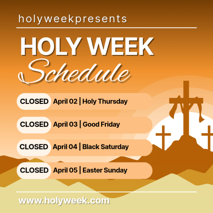Holy Week Program Sytle Holy Week Schedule Template | PosterMyWall