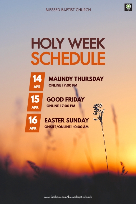 Holy Week Schedule Template | PosterMyWall