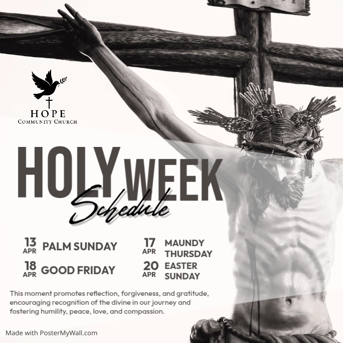 Holy Week Schedule Instagram Post Template | PosterMyWall