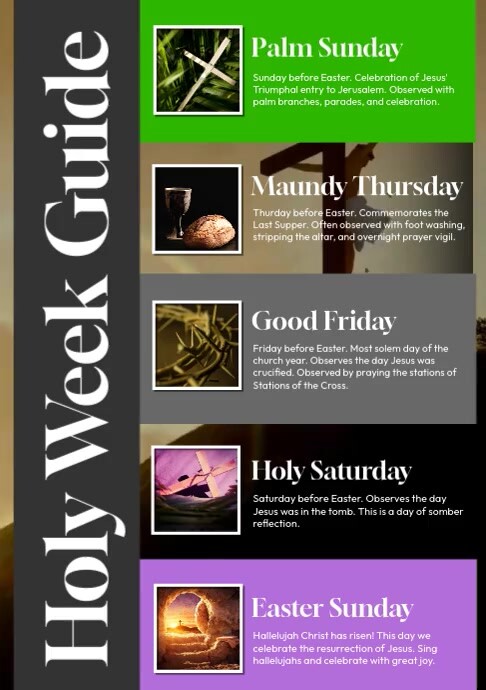 Holy Week Program Sytle Holy Week Schedule Video Template | PosterMyWall
