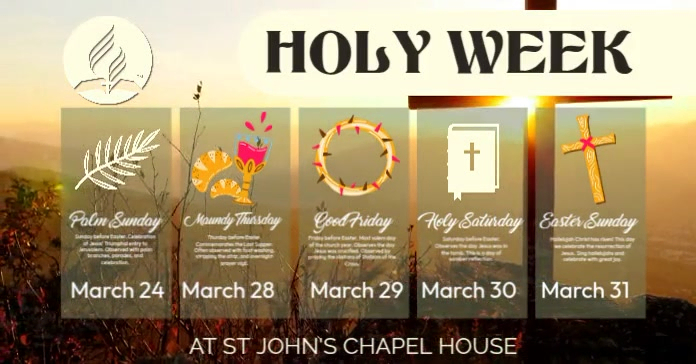 Holy Week Program Sytle Holy Week Schedule Video Template | PosterMyWall