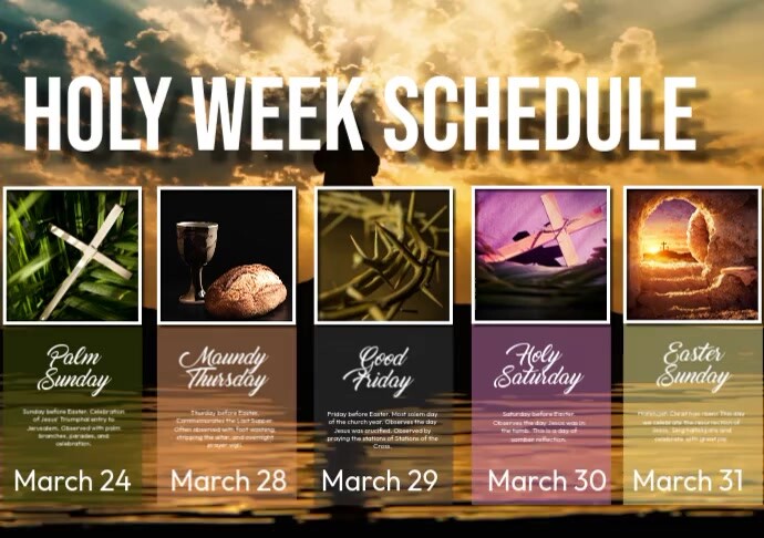 Holy Week Schedule Holy Week And Easter Schedule — St. Ann Hamilton