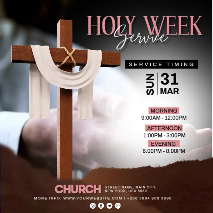 Holy week service ads Template | PosterMyWall
