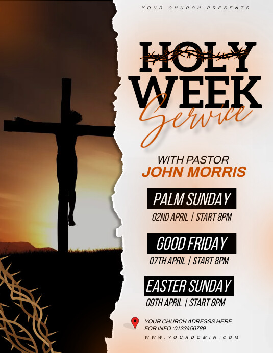 Holy week service Template | PosterMyWall