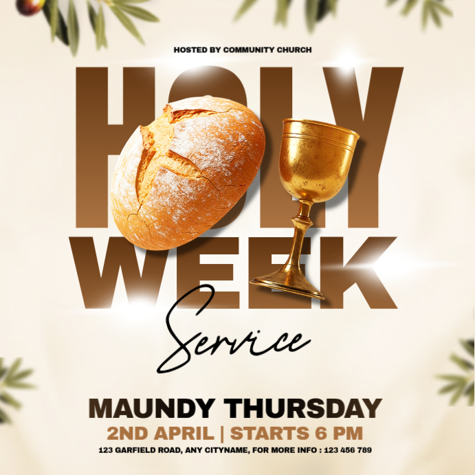 Holy Week Service Instagram Post Template | PosterMyWall