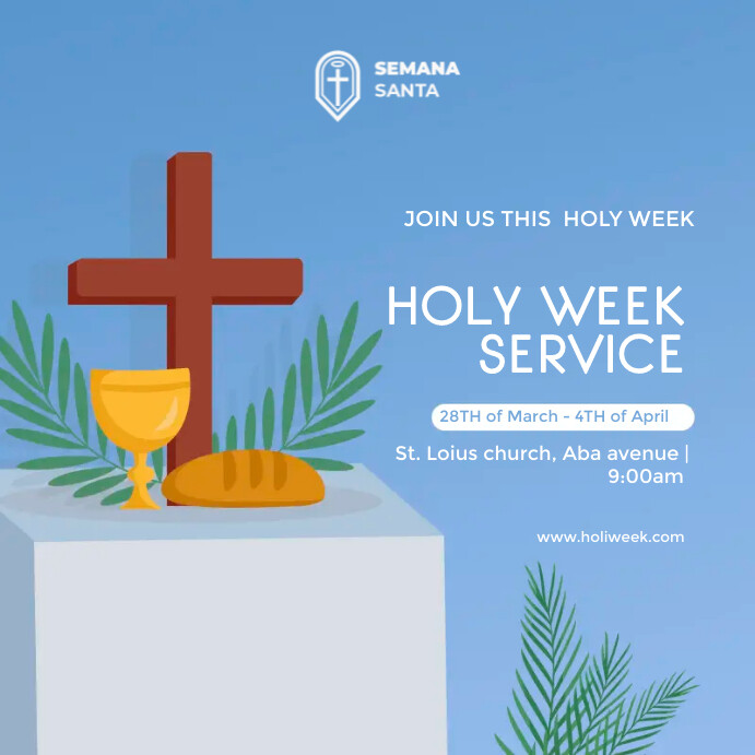 holy week service post Template | PosterMyWall