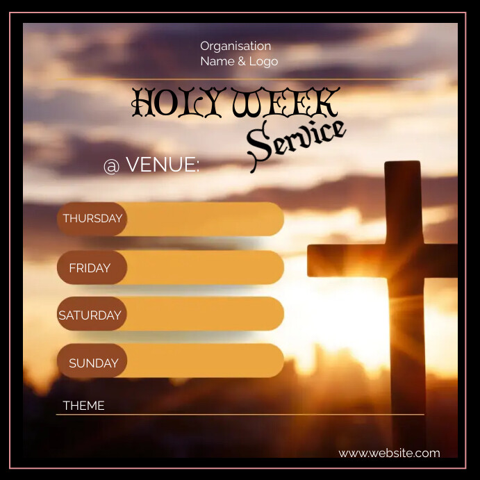 Plantilla de Holy Week Service Template | PosterMyWall