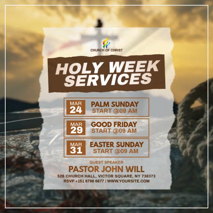 Holy Week Program Sytle Holy Week services Template | PosterMyWall