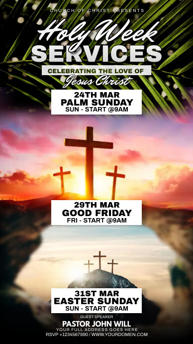 Holy Week services Template | PosterMyWall