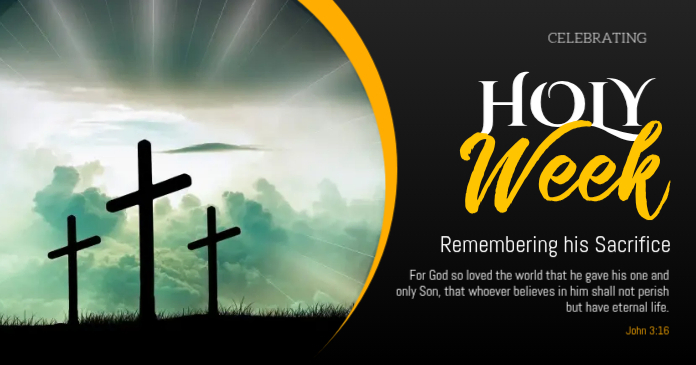 Black Holy Week Facebook Post Template | PosterMyWall