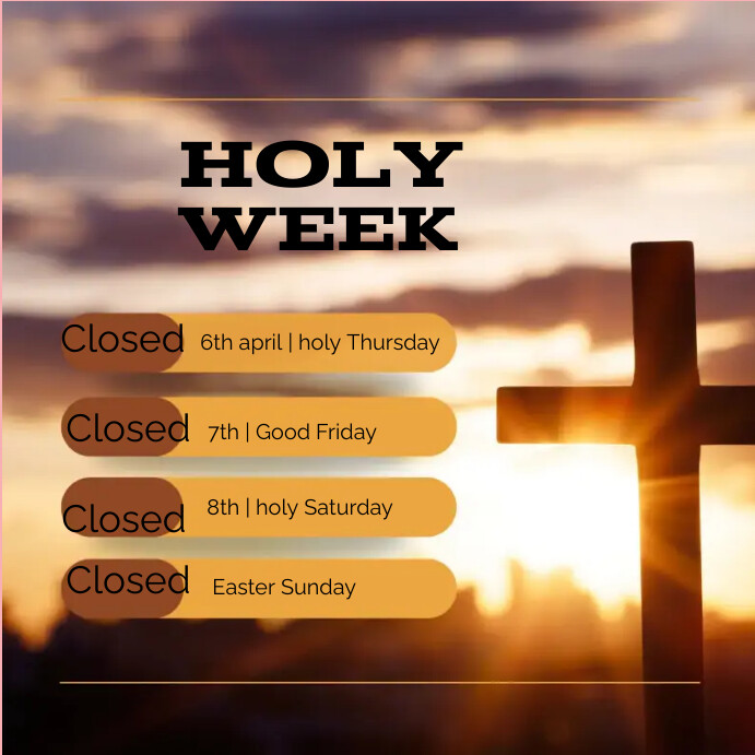 Holy Week Short Message Modèle Holy week template | PosterMyWall