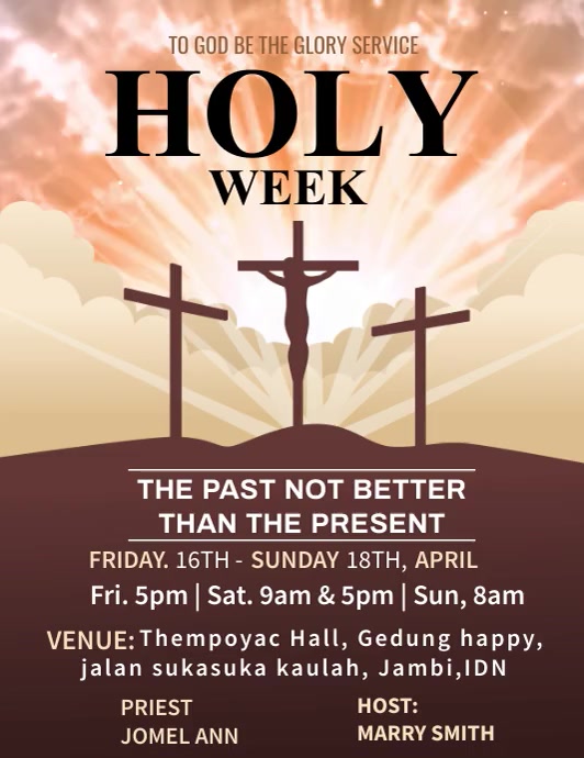 Holy Week Video Ads Løbeseddel (US Letter) template