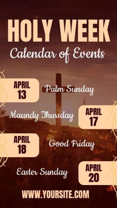Holyweek Calendar of Events Template | PosterMyWall