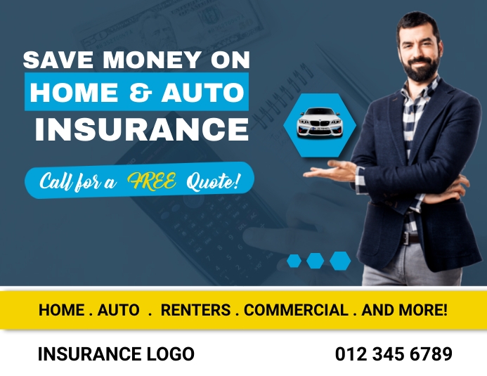 Home & Car Insurance Template | PosterMyWall