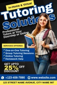 Home & Virtual Tutoring Class Poster template