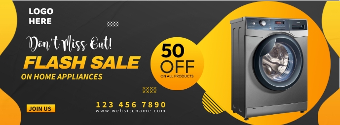 Home Appliances Sale Fotografia de capa do Facebook template