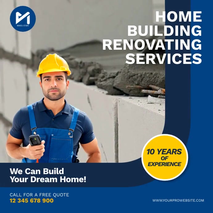 Home Building & Renovating Service Ad Template | PosterMyWall