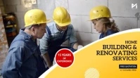 Home Building & Renovating Service Video Ad Цифровой дисплей (16 : 9) template