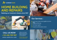 home building and repair services postcard ad Postal template