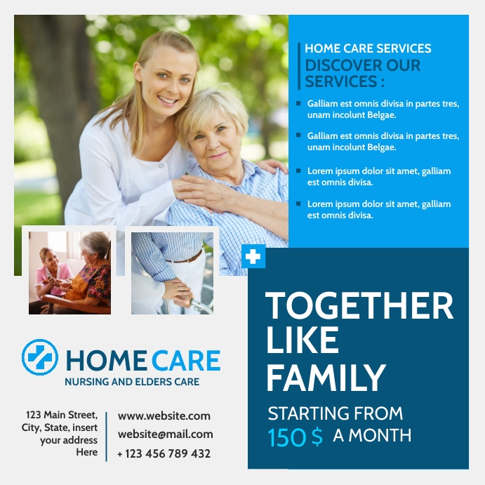 Home Care Posts home care advertisement instagram post Template | PosterMyWall