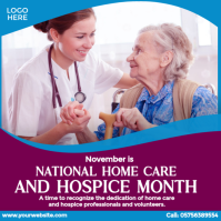 粉色 National Home Care and Hospice Month Instagram-opslag Template
