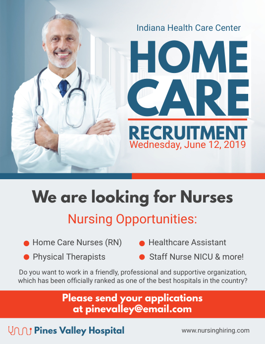 Home Care Hiring Run Flyer Design Template PosterMyWall