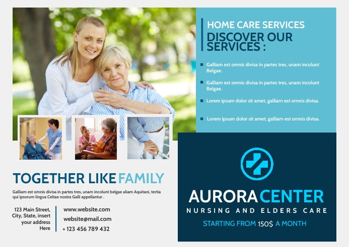 Home Care Posts home care services advertisement postcard tem Template | PosterMyWall