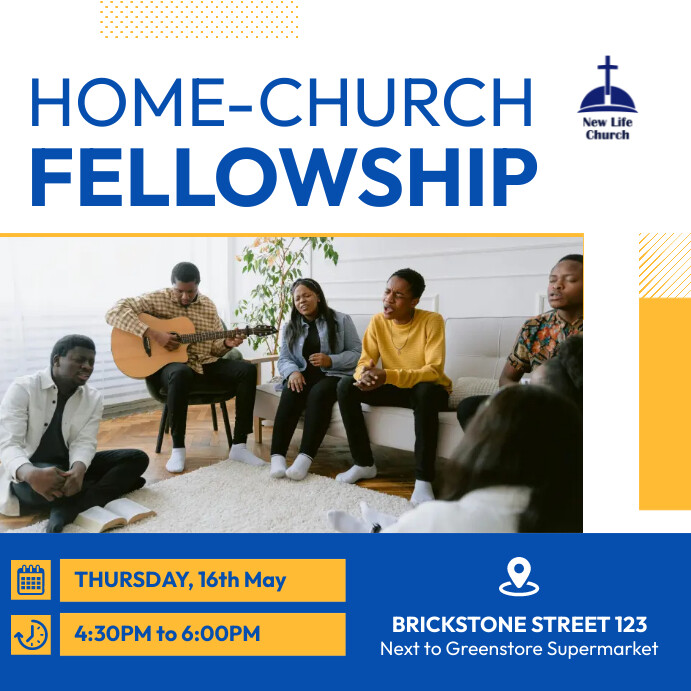 Home church fellowship flyer Template | PosterMyWall
