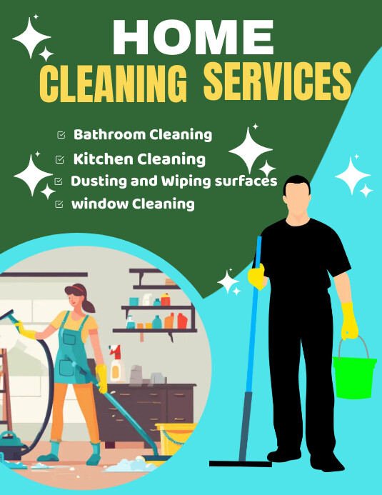 Home cleaning services flyer template PosterMyWall