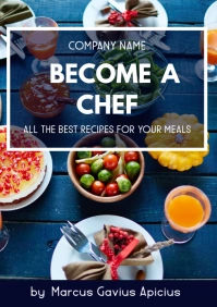 home cooking recipes book cover design templa A4 template