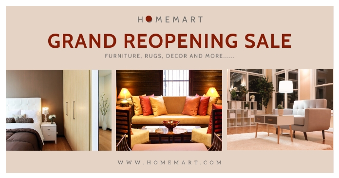 Home Decor Grand Reopening Facebook Post Template | PosterMyWall