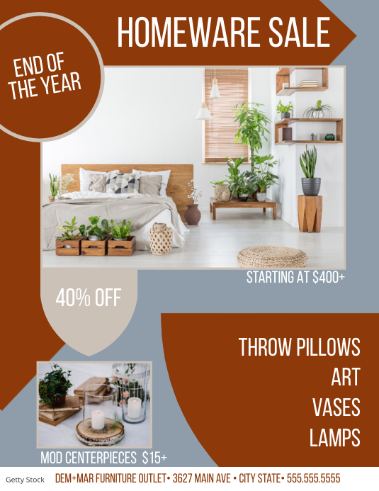 Home Decor Sale Flyer Folheto (US Letter) template