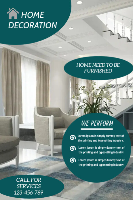 home decoration flyer,small business flyer Cartaz template