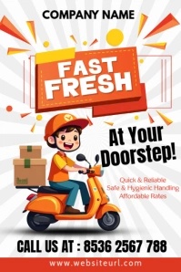 home delivery, corona, fast food Banner 4' × 6' template