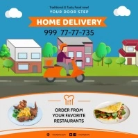 Home Delivery Curbside Delivery Instagram Ad Carré (1:1) template
