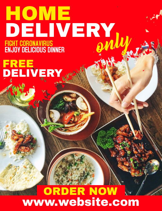 Home Delivery Food Flyer Templat Postermywall