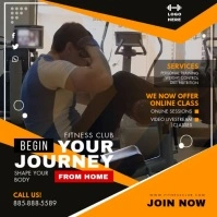 Home Fitness Workout Program Video Ad Carré (1:1) template
