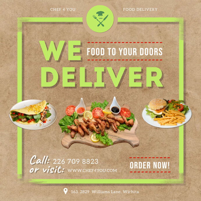 Home Food Delivery Service Advertisement Template | PosterMyWall