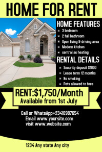 Home for rent flyer Poster template