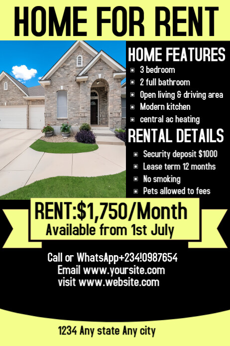 For Rent Flyer Examples Copy of Home for rent flyer | PosterMyWall