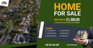 Home for Sale Banner ad Изображение, которым поделились на Facebook template