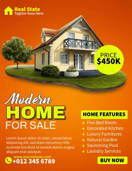 Plantilla de Home For Sale | PosterMyWall