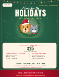 Turquoise Pet Adoption Event Ulotka Template