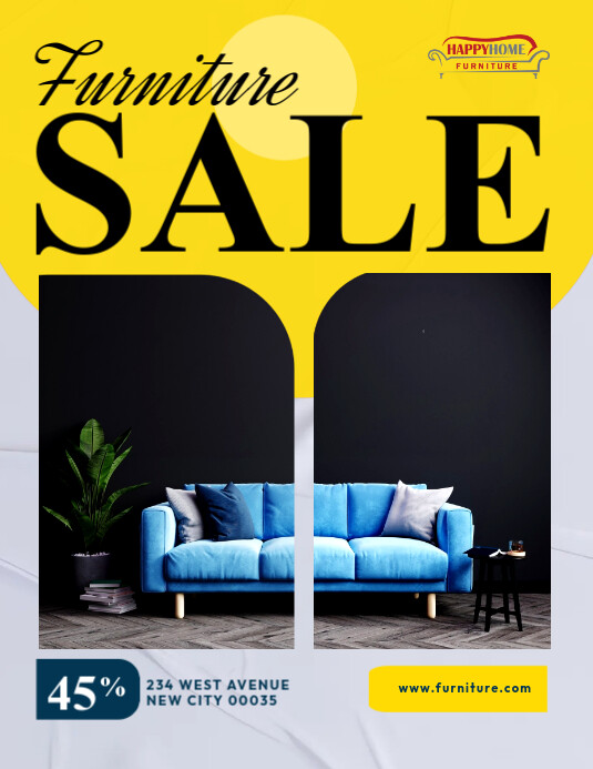Home Furniture Sale discount sofa advertisement poster flyer template