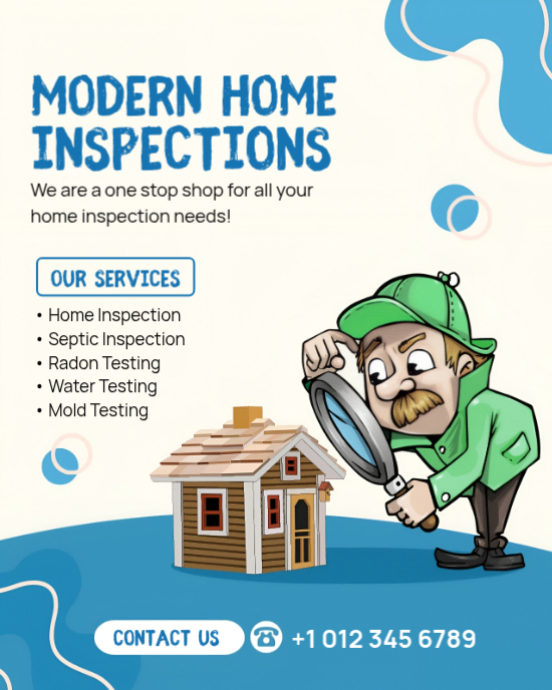 Home Inspection Services Flyer | Full Home Radon Mold Septic Water ...
